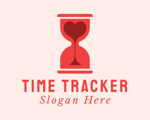 Red Hourglass Heart logo design