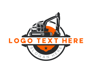 Backhoe Excavator Contractor Logo
