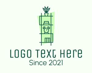 Indoor Plant - Minimalist Homeware Shelf logo design