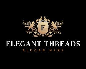 Luxury Pegasus Crest Shield logo design