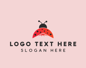 Natural - Ladybug Insect Wings logo design