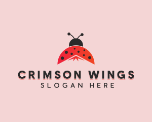 Ladybug Insect Wings logo design