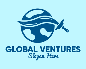 World - Clean Squeegee World logo design