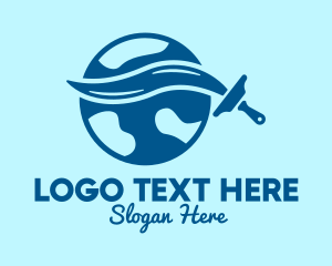 Earth - Clean Squeegee World logo design