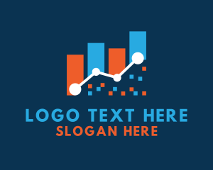 Pixels - Statistics Graph Pixel logo design
