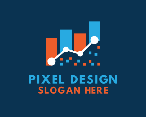 Statistics Graph Pixel logo design