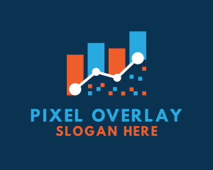 Statistics Graph Pixel logo design