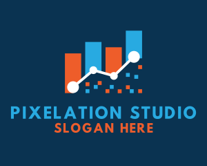 Statistics Graph Pixel logo design