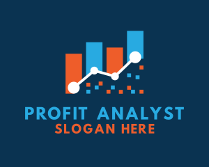 Economist - Statistics Graph Pixel logo design