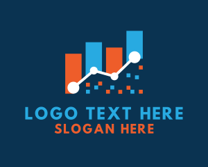 Statistics Graph Pixel Logo