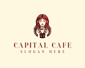 Woman Coffee Cafe logo design