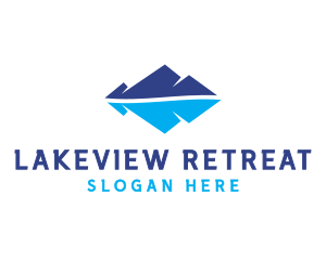 Lake - Mountain LAke Reflection logo design