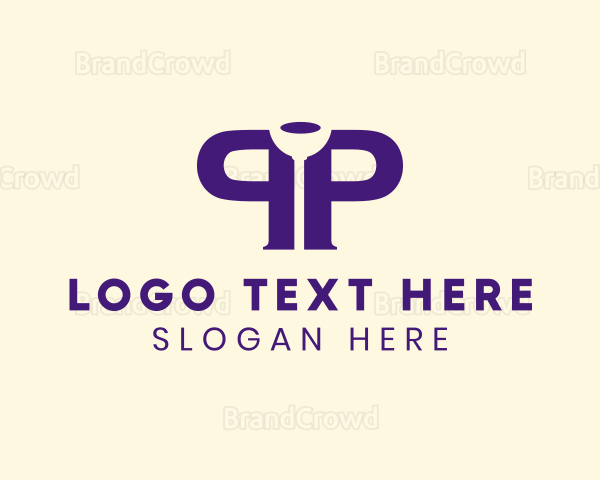 Purple Plunger Letter P Logo