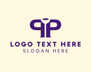 Bathroom - Purple Plunger Letter P logo design