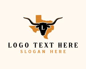 Map - Texas Longhorn Ranch logo design