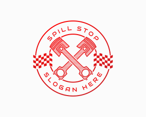 Gradient Piston Pit Stop logo design