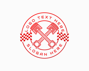 Engine - Gradient Piston Pit Stop logo design