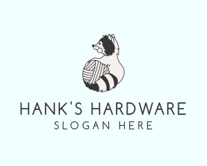 Hank - Racoon Yarn Ball logo design