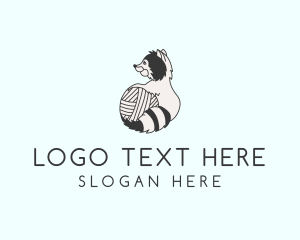 Loom - Racoon Yarn Ball logo design