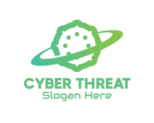 Malware - Green Virus Planet logo design