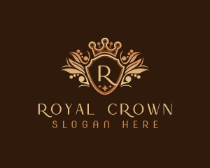 Crest Crown Shield logo design