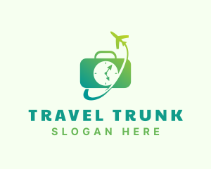 Suitcase - Suitcase Clock Airplane logo design