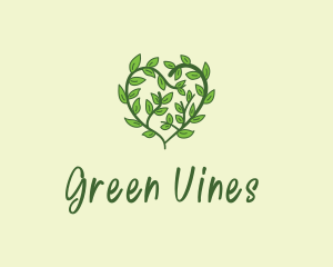 Vine Heart Plant logo design