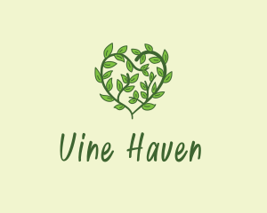 Vine Heart Plant logo design