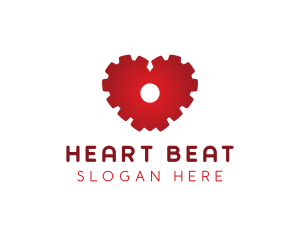 Red Mechanical Heart logo design