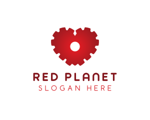 Red Mechanical Heart logo design