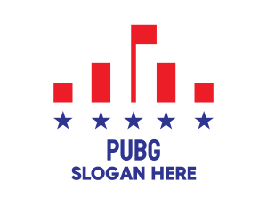 Politician - Stars & Stripes Flagpole logo design