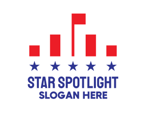 Stars & Stripes Flagpole logo design