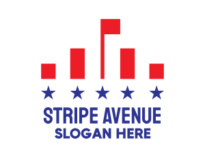 Stars & Stripes Flagpole logo design