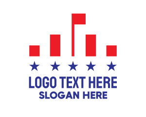 Usa - Stars & Stripes Flagpole logo design