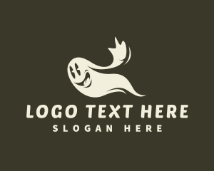 Halloween Happy Ghost logo design