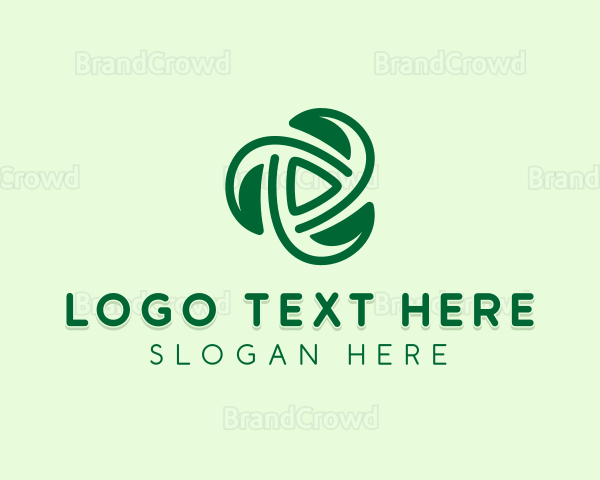 Leaf Spiral Play Button Logo