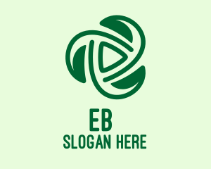 Tea Shop - Green Leaf Spiral logo design