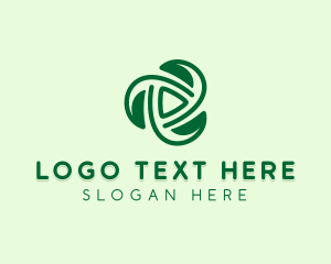 Herbal - Leaf Spiral Play Button logo design