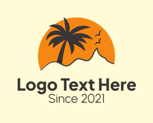 Beachfront - Palm Tree Vacation logo design