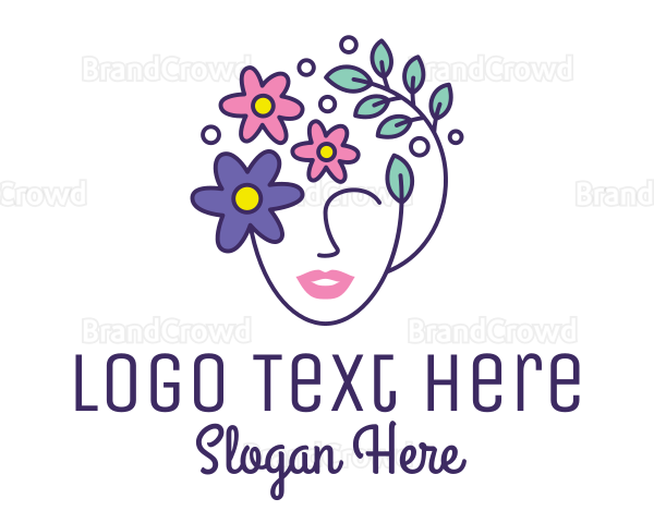 Female Flower Head Logo