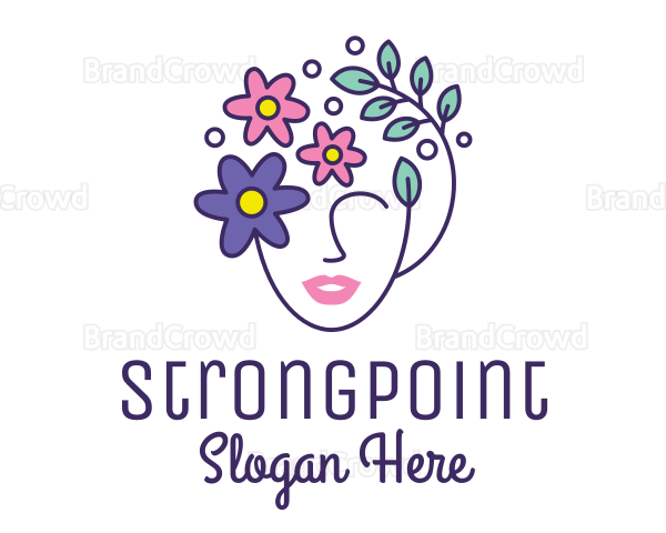 Female Flower Head Logo