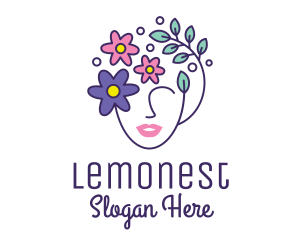 Treatment - Female Flower Head logo design