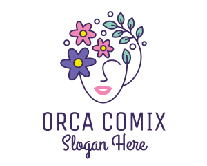 Clean - Female Flower Head logo design