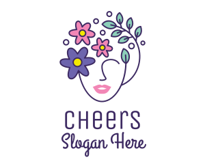 Wash - Female Flower Head logo design