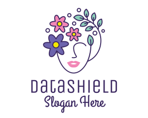 Wash - Female Flower Head logo design