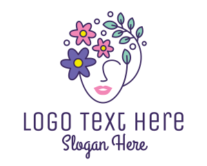 Bath - Female Flower Head logo design