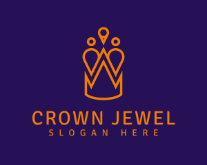 Pageantry - Royal Crown Location Pin logo design