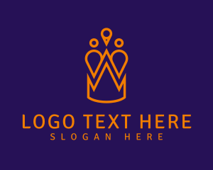 Luxurious - Royal Crown Location Pin logo design