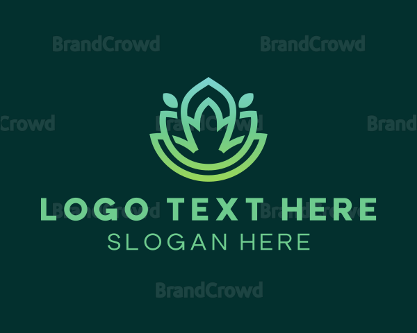 Gradient Green Flower Outline Logo