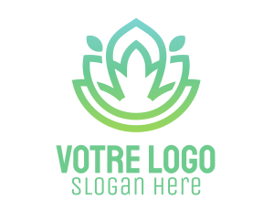 Gradient Green Flower Outline Logo